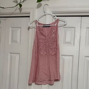 Blue Rain Pink Floral Tank Top